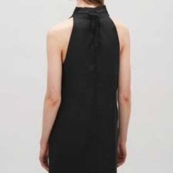 COS Dresses & Skirts - COS BLACK HALTER SHIFT SLEEVELESS COTTON MINI DRESS - 14